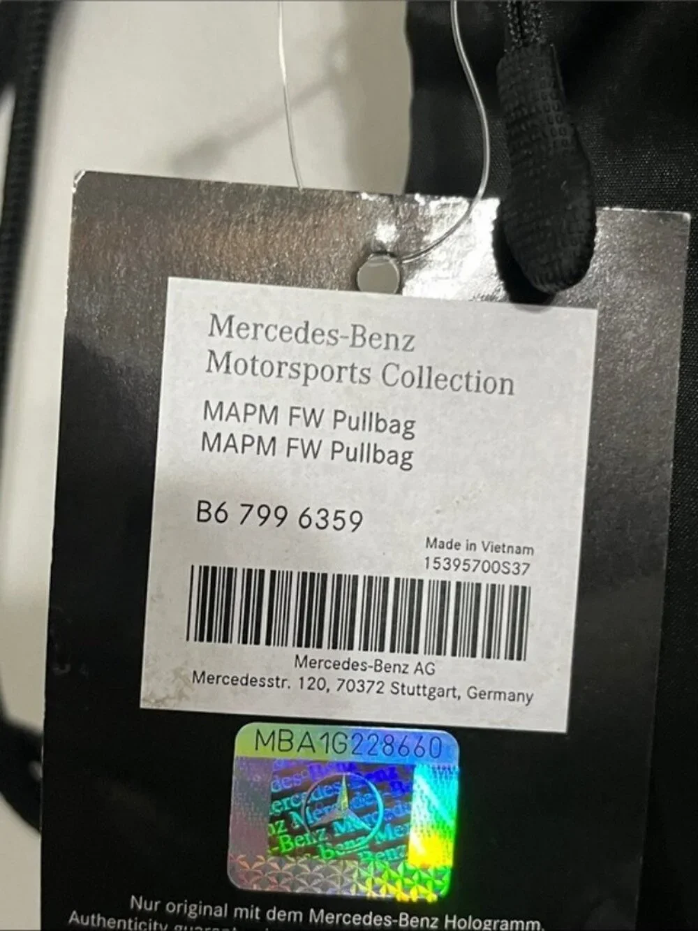 Mercedes AMG Petronas F1 Drawstring Backpack